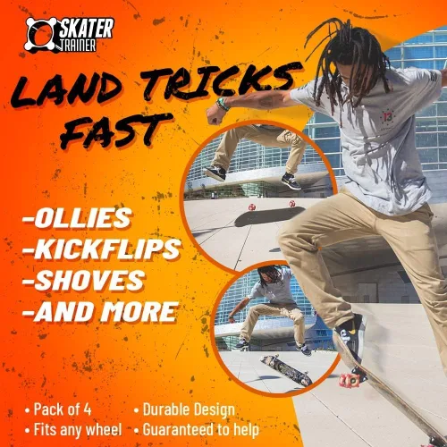 Vista 5 de SkaterTrainers- Skateboard Tricks Fast No Experience Needed- Fun, Safe, and Easy- Ollies, Kickflips and More- All Ages- Accessories Make Great Negro