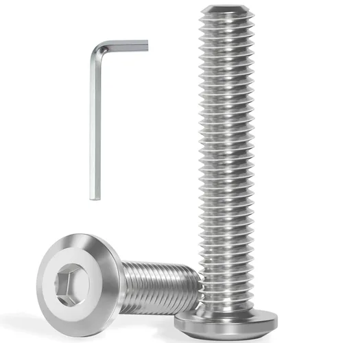 Vista 9 de VGBUY M6-1.0 x 10 mm 100 piezas de tornillos de cabeza plana con casquillo hexagonal, acero inoxidable 304 18-8, rosca completa, llave hexagonal