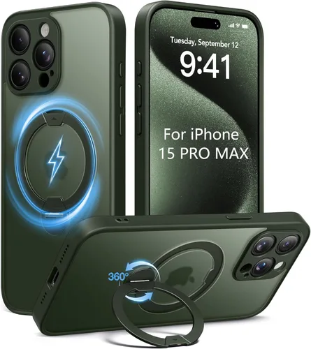 Vista 16 de Funda magnética mejorada para iPhone 14 Pro, soporte irrompible y magnético, protección de grado militar, funda para teléfono compatible