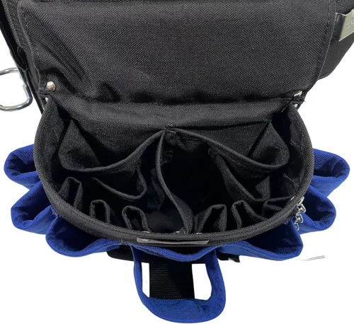 Vista 6 de BOULDER BAG Ultimate Electrician's MAX Combo con cómodo cinturón de herramientas de soporte de espalda, hebilla de cinturón de cuero, cinturón