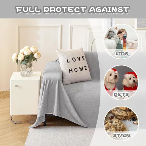 Vista 12 de MYSKY HOME Fundas negras para sofá reclinable, funda de sofá modular antideslizante para perro, fundas de sofá para sofá, protector de sofá