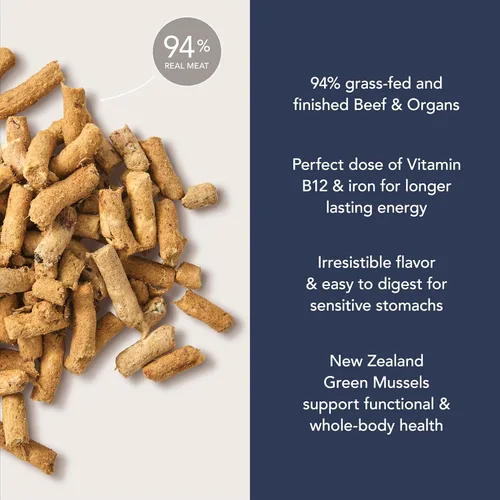 Vista 3 de K9 Natural Carne Liofilizada para Perros, Comida Completa Natural de Alta Carne o Aditivo para Comida para Perros, Carne Alimentada con Pasto