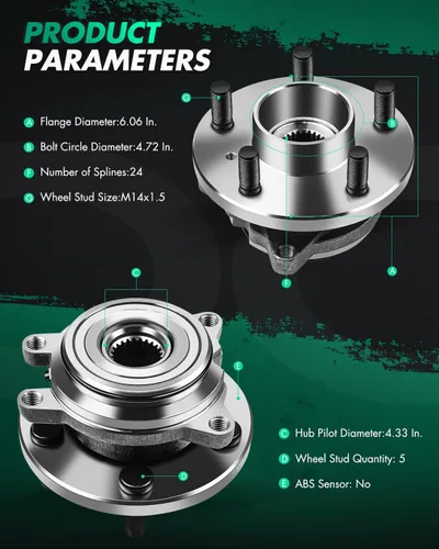 Vista 3 de SCITOO 1 cojinete de rueda delantera y conjunto de cubo 1999 2000 2001 2002 2003 2004 para Land Rover Discovery,4.0L 4.6L 5-Lug TAY100060