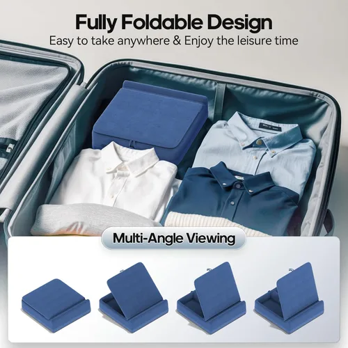 Vista 4 de KDD - Soporte de almohada para tableta con almacenamiento, soporte plegable para iPad para regazo, escritorio y cama, base de almohadilla suave