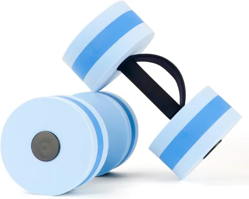 Vista 10 de UNAOIWN Pesas de agua para ejercicio de piscina, 2 mancuernas de agua, aeróbicos acuáticos, pesas de piscina de resistencia ligera, mancuernas