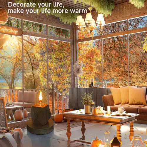 Vista 5 de Bombilla LED C11/C35 con efecto de llama, base E26, vela parpadeante con cristal transparente, no regulable, paquete de 2