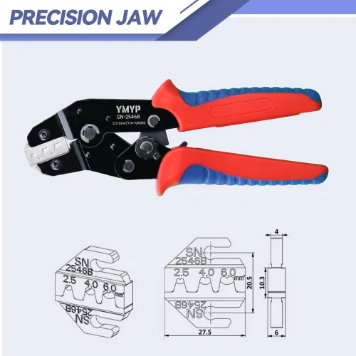 Vista 5 de Herramienta de prensado de cables fotovoltaicos para paneles solares, crimpadora para conectores solares AWG 14-10 (2,5/4/6 mm²), pilers ligeros