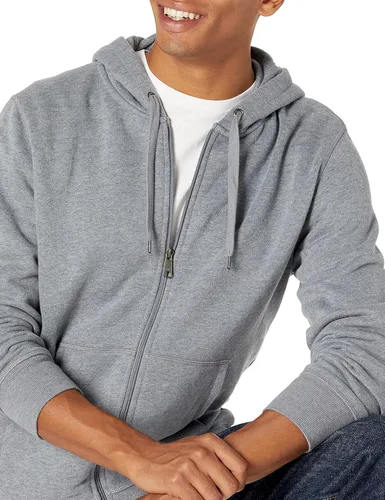 Vista 3 de Tienda Essentials Men's Full-Zip Hooded Fleece Sweatshirt (Available in Big & Tall)