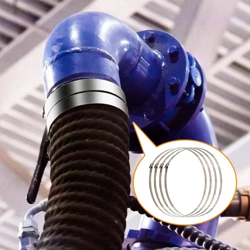 Vista 8 de 4 abrazaderas de conducto de acero inoxidable de gran tamaño de 17.717 in / 17.7 pulgadas, abrazaderas de tubo, abrazaderas de conducto ajustables