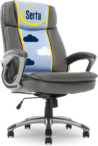 Vista 17 de Serta Fairbanks - Silla de oficina ejecutiva grande y alta, ergonómica, cómoda, sillas de computadora con respaldo alto, soporte lumbar, cojín