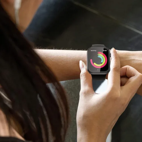 Vista 6 de JZK - 2 fundas con protector de pantalla de vidrio templado para Apple Watch Series 3/2/1 de 38 mm, de cobertura completa, HD, para iWatch de 38 mm