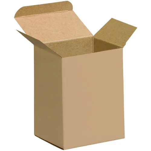 Aviditi Cajas de regalo plegables de color marrón kraft, 3 x 2 x 5 pulgadas, paquete de 500, caja de cartón invertida fácil de montar, para pequeños