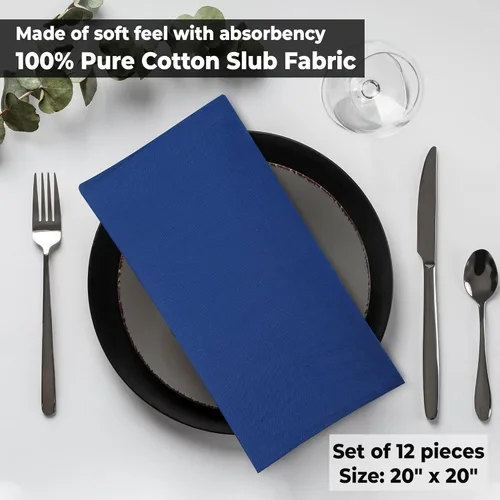 Vista 8 de Urban Villa - Juego de 6 servilletas de tela de algodón para cena de Pascua, color aqua sólido, servilletas de gran tamaño de 20 x 20 pulgadas