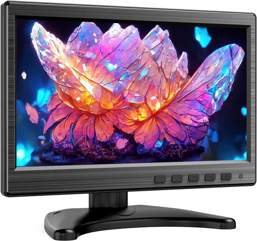 Monitor de seguridad CCTV de 10,1 pulgadas, segundo monitor pequeño para vigilancia DVR/NVR, entradas HDMI VGA BNC AV, altavoces incorporados
