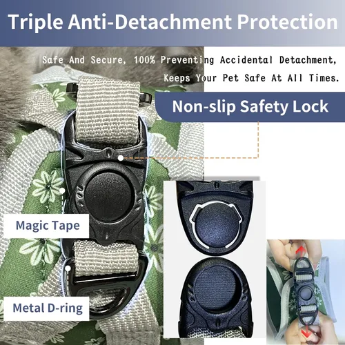 Vista 4 de Juego de arnés y correa para perro, arnés para perros pequeños sin tirones, arnés suave para cachorros, perros pequeños, gatos