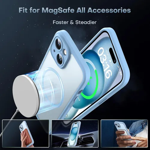 Vista 917 de TOCOL Funda para iPhone 11, compatible con Magsafe, protección completa de cámara, imanes integrados, protección contra caídas, funda translúcida