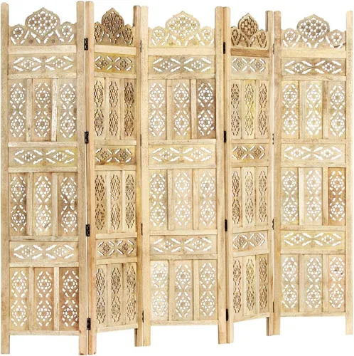 Vista 22 de Divisor de habitación de madera tallado a mano de 4 paneles, divisores de habitación plegables independientes, divisor de habitación, pantalla