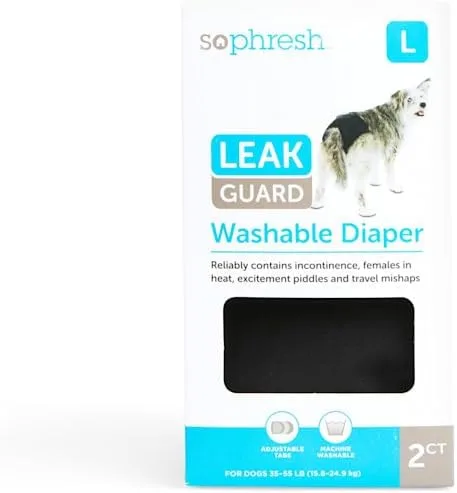 Vista 9 de So Phresh Pañal lavable contra fugas para perros, talla XS, paquete de 2