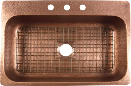 Vista 4 de SinkSense Rohe - Rejilla inferior para fregadero de cocina, 27.75 x 13.375 pulgadas, color marrón antiguo