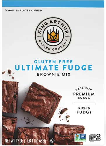 King Arthur - Mezcla de brownie de chocolate con gluten libre: postre rico y chocolatoso para dietas celíacas y sin modificación genética - Mezcla