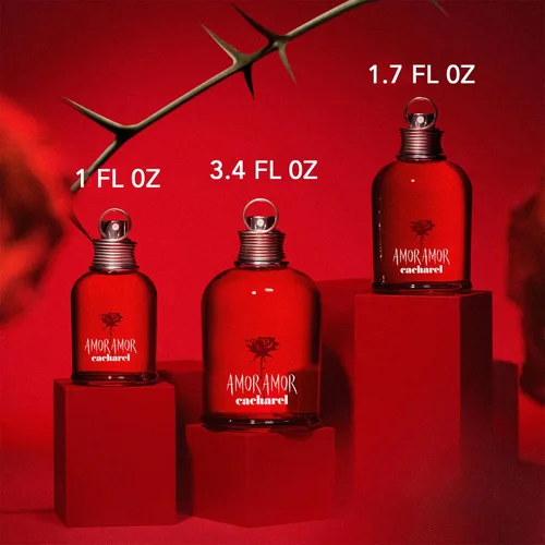 Vista 7 de Cacharel Amor Amor - Eau de Toilette y set de regalo de fragancia para mujer, floral, ámbar, afrutado con notas de jazmín y vainilla