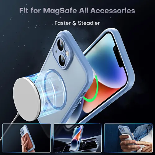 Vista 898 de TOCOL Funda para iPhone 11, compatible con Magsafe, protección completa de cámara, imanes integrados, protección contra caídas, funda translúcida