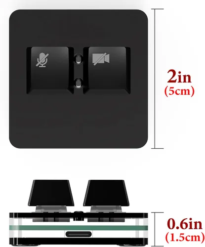 Vista 2 de Geekria Controlador de silencio de reunión RGB compatible con la aplicación Windows Zoom, silenciar/desactivar audio de micrófono, video