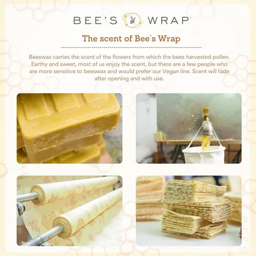 Vista 8 de Bee's Wrap Envolturas de cera de abeja para alimentos, hechas en Estados Unidos, reutilizables y orgánicas, envoltura para sándwiches y cubiertas