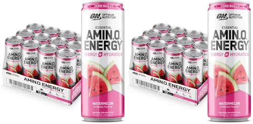 Vista 28 de Optimum Nutrition Amino Energy - Bebida de hidratación espumosa, electrolitos, cafeína, aminoácidos, BCAAs, sin azúcar, explosión de bayas, 12 onzas