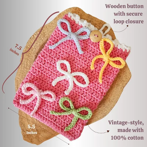 Vista 5 de Funda para Kindle tejida a mano, compatible con todos los modelos 5.5"- 7" (excepto Scribe), accesorios Kindle hechos a mano para mujeres, funda