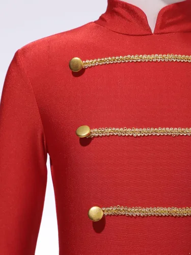 Vista 6 de Hansber Disfraces de espectáculo de circo de maestro de ceremonias de flores para Halloween, fiesta temática de carnaval, disfraces de disfraces