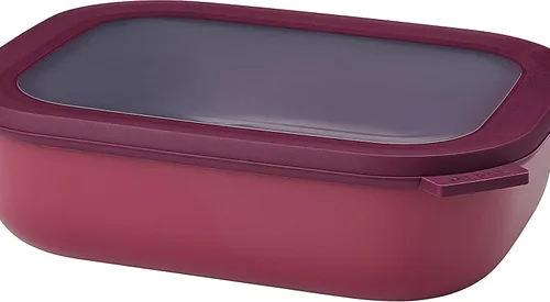 Mepal Cirqula - Recipiente circular rectangular para almacenar y servir alimentos de 67.6 fl oz / 68 onzas con tapas transparentes, perfecto para