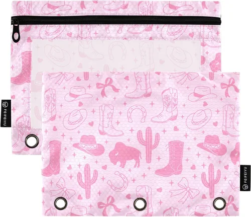 Vista 30 de Baseball White Pencil Pouch for 3 Ring Binder 2 Pack Binder Pencil Pouches Zippered Clear Pencil Case Cosmetic Bag for Office School College Supplies