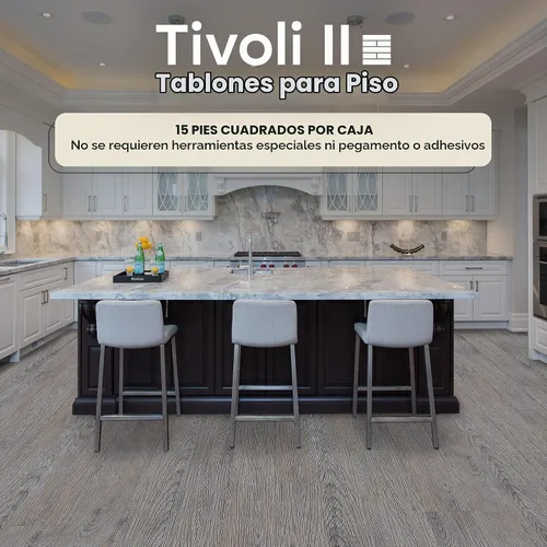 Vista 3 de Tablones de Suelo de Vinilo Autoadhesivos Tivoli II, Paquete de 10 - 6" x 36", Caoba - Despegar y Pegar, Suelo de Bricolaje - Tacto de Grano