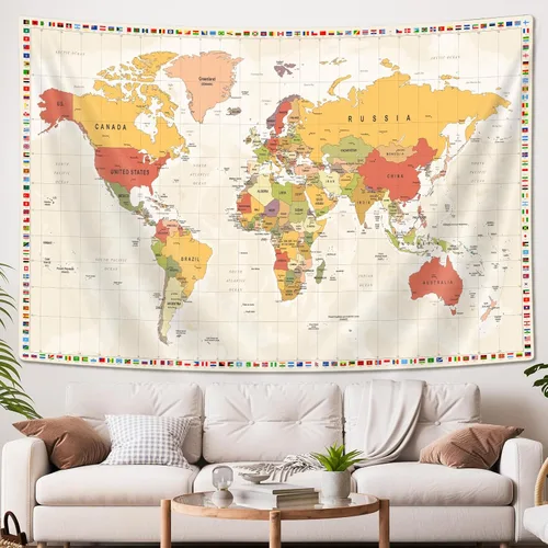 Vista 9 de SAOLUIS Mapa del mundo – Arte educativo de pared, 60 x 40 pulgadas, perfecto para aula, dormitorio, sala de estar y dormitorio