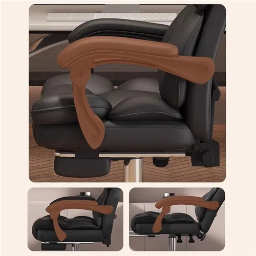 Vista 3 de Big and Tall Office Chair 400lbs Ergonomic Executive Desk Chair with Footrest High Back PU Leather Reclining Swivel Computer Chair Heavy Duty