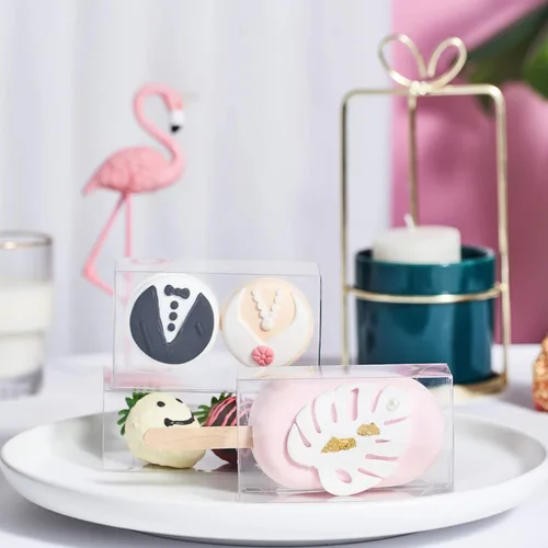 Vista 7 de 28 cajas profesionales para tartas de 3.7 x 2.2 x 1.5 pulgadas, cajas de regalo de plástico transparente, cajas de dulces de helado transparentes