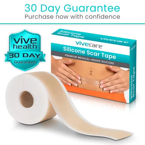 Vista 9 de ViveCare - Cinta de silicona para cicatrices (rollo de 1.6 x 120 pulgadas), cinta de silicona de grado médico para cicatrices quirúrgicas, sección