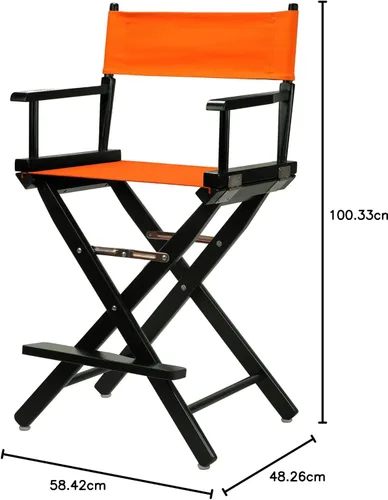 Vista 396 de Casual Home - Silla de director de 24.0 in, marco negro, con lona azul marino, altura de mostrador