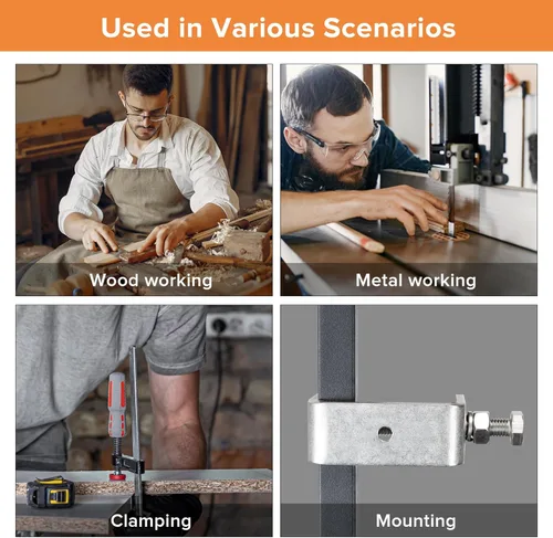 Vista 6 de Abrazadera C de acero inoxidable 304, abrazadera mini de tigre de 20 mm, paquete de 12