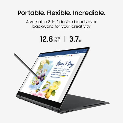 Vista 4 de Samsung PC Galaxy Book5 Pro 360 Copilot+ de 16 pulgadas, portátil empresarial AI, Windows 11 Pro, procesador Intel Core Ultra 7 258V, pantalla