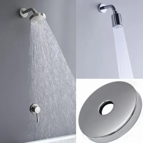 Vista 5 de Wilybeol Brida para brazo de ducha de gran tamaño, placa de repuesto con junta de goma, diámetro total de 3.5 pulgadas, diámetro del orificio