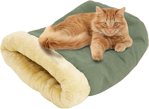 Vista 6 de Cama para gatos 4 en 1 con autocalentamiento para dormir, cueva