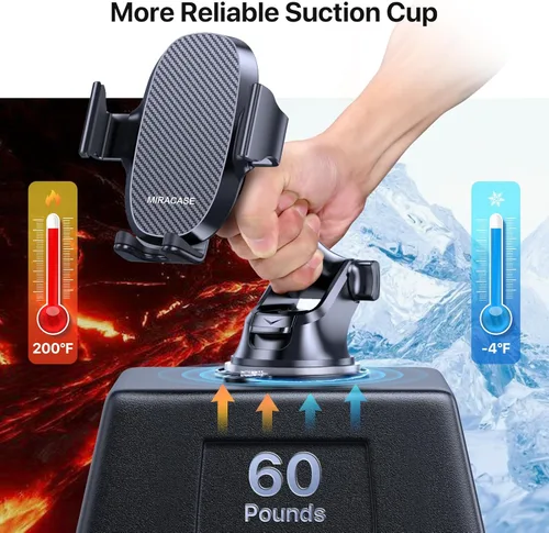 Vista 3 de Soportes para teléfono Miracase para tu coche, soporte universal para teléfono de coche para salpicadero, ventilación y parabrisas, soporte