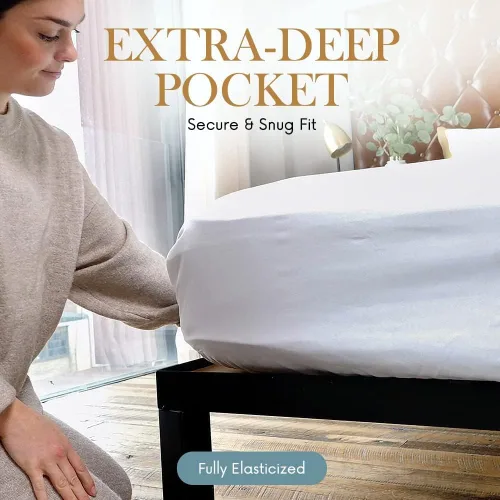 Vista 6 de Juego de sábanas y fundas de almohada de 1500 hilos de calidad de hotel de lujo, sábanas y fundas de almohada, ultra suaves, transpirables