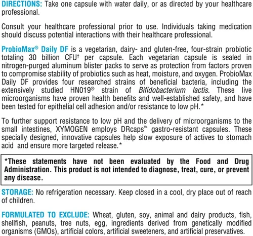Vista 7 de XYMOGEN ProbioMax Daily 30B - Probióticos para apoyo a la salud digestiva - Lactobacillus Acidophilus & Bifidobacterium Lactis HN019 - Vegetariano