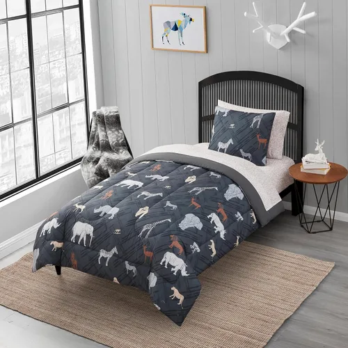 Vista 40 de Juego de edredón con diseño de baloncesto tamaño individual – Ropa de cama en una bolsa con sábanas, fundas de almohada y fundas decorativas