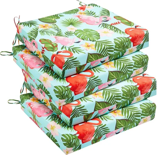 Vista 74 de downluxe - Juego de 2 cojines impermeables para sillas de exterior y muebles de patio, con correas, de espuma de alta densidad, para asiento al aire