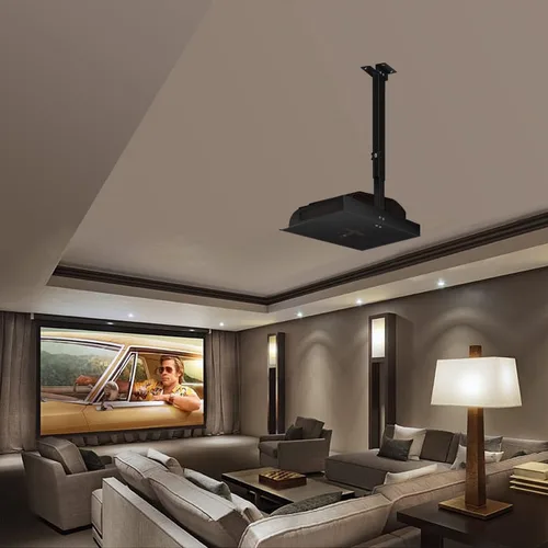 Vista 5 de Soporte de techo para proyector, altura ajustable, material de aleación de aluminio, compatible con proyectores