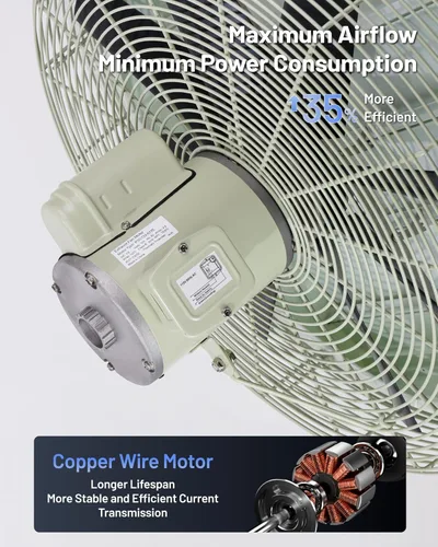 Vista 5 de iLiving - Ventilador de escape de obturación de 24 pulgadas, resistencia a la corrosión, velocidad única